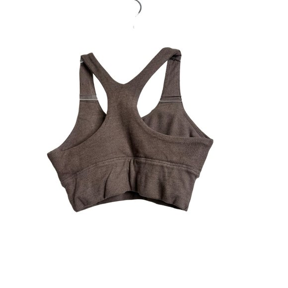 Womens Shirt Womens XS Brown Cropped Light Ribbed Sports Tank Top Racerback - Picture 4 of 5